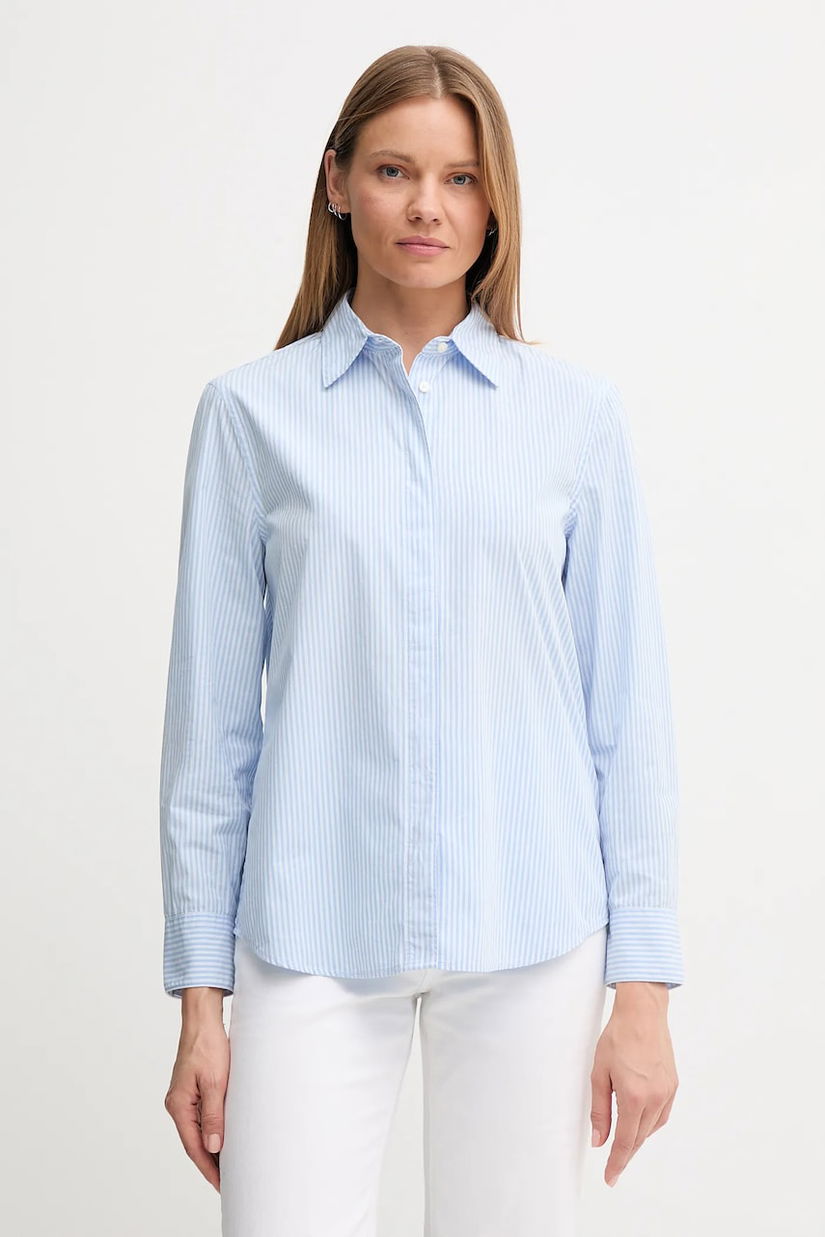 United Colors of Benetton cămașă din bumbac culoarea alb, cu guler clasic, regular, 59T7DQ0BH