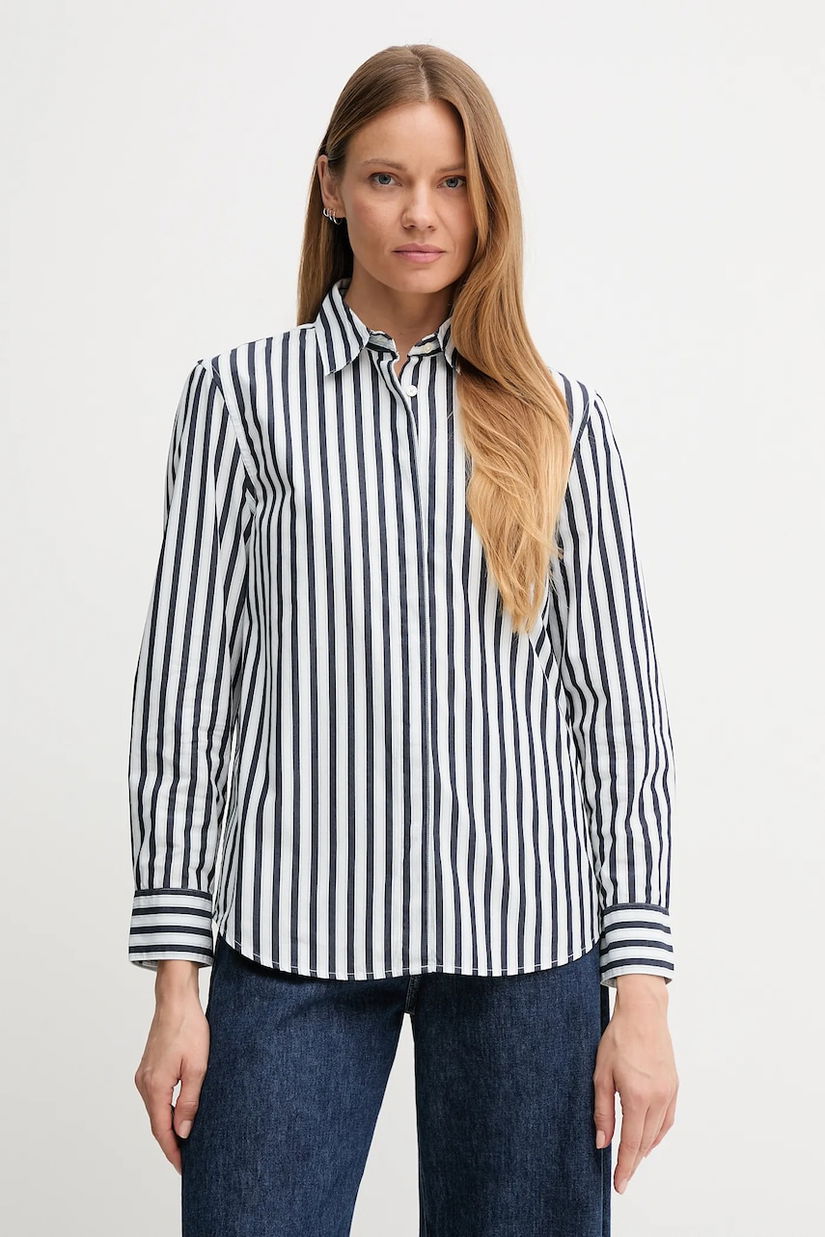 United Colors of Benetton cămașă din bumbac culoarea alb, cu guler clasic, regular, 59T7DQ0BH