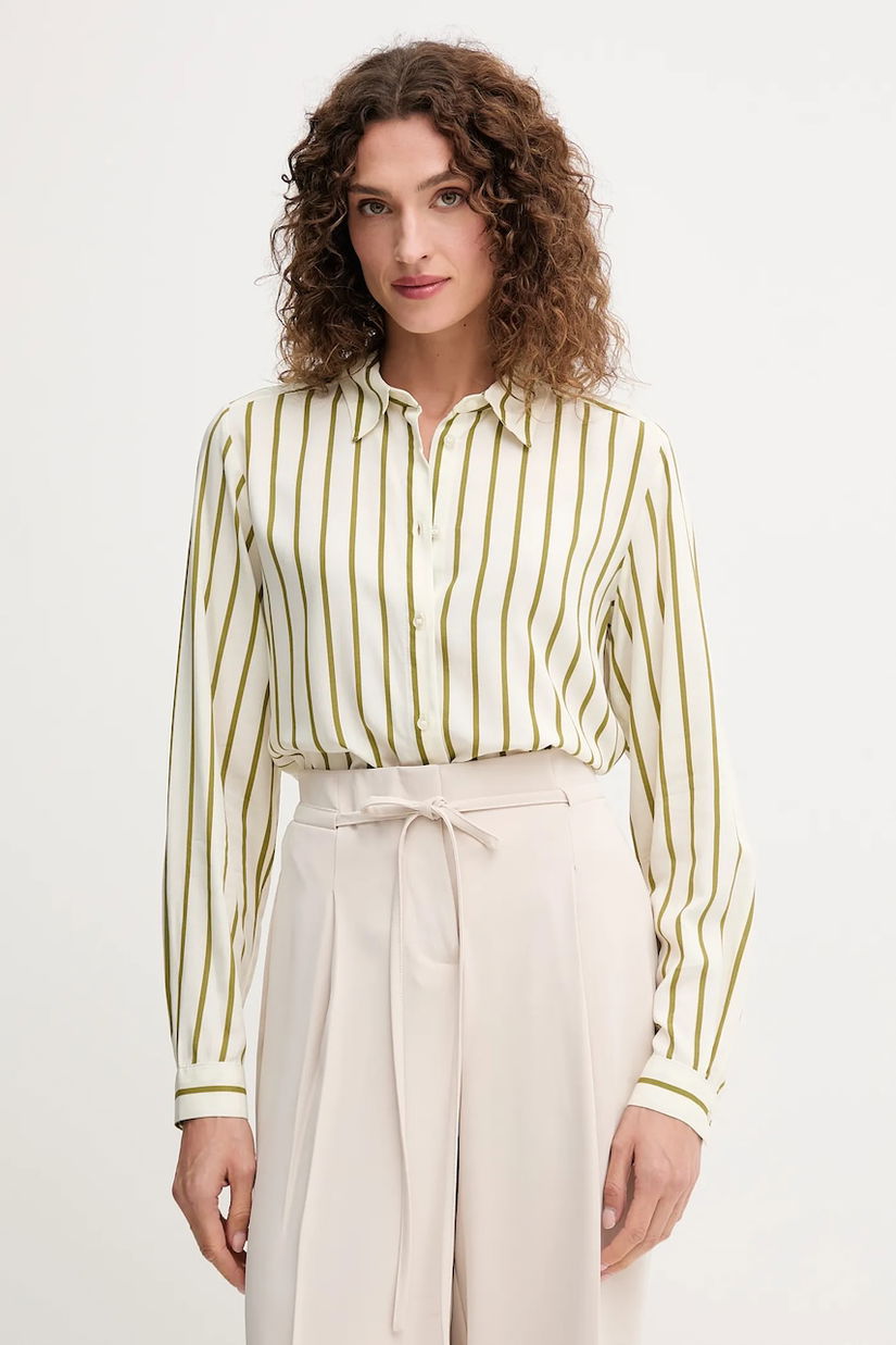 United Colors of Benetton cămașă culoarea verde, cu guler clasic, regular, 5T17DQ0AZ