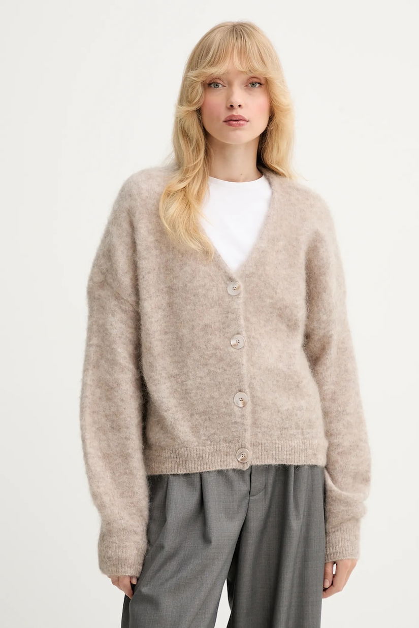 Gestuz cardigan din lână culoarea bej, 10910789