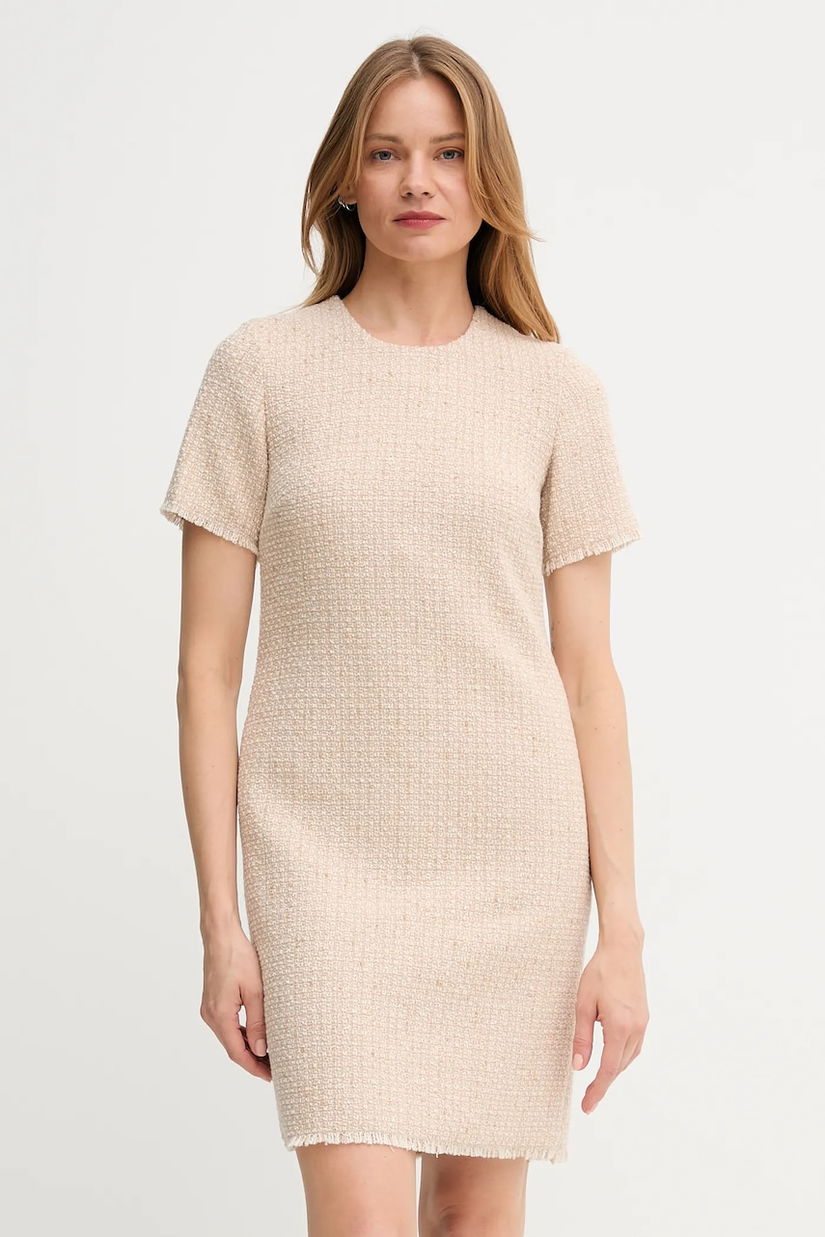 Joop! rochie din lână culoarea bej, mini, drept, 30047956