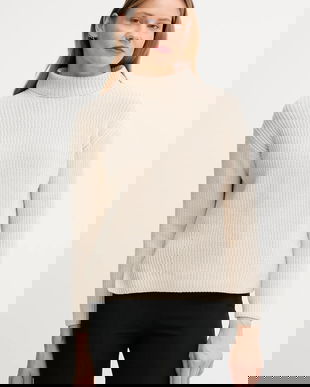 Joop! pulover de lână culoarea bej, light, cu turtleneck, 30048456