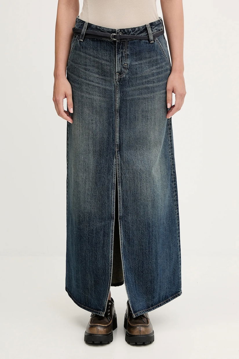 G-Star fustă jeans culoarea bleumarin, mini, drept, D25979.D577