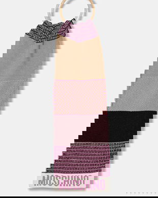 Moschino eșarfă de lână culoarea roz, cu imprimeu, M3337 30837