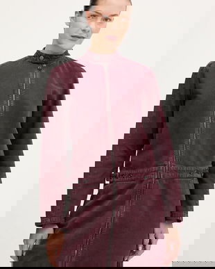 G-Star rochie jeans culoarea bordo, mini, drept, D27009.E078