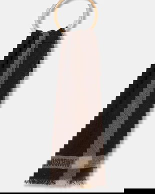 Moschino eșarfă de cașmir culoarea maro, cu imprimeu, M3258 30826