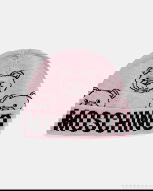 Moschino căciulă de lână culoarea roz, M3321 65443