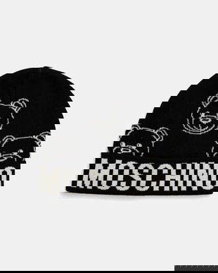 Moschino căciulă de lână culoarea negru, M3321 65443