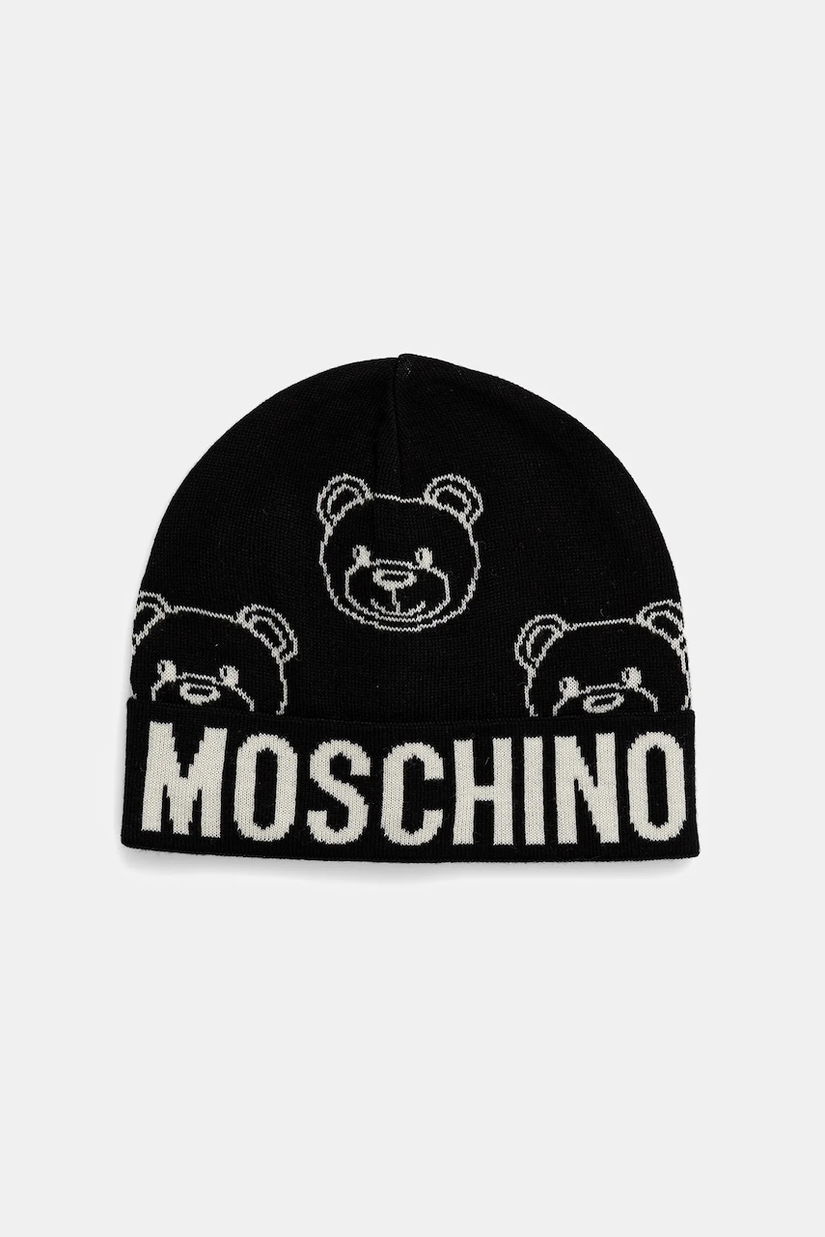 Moschino căciulă de lână culoarea negru, M3321 65443