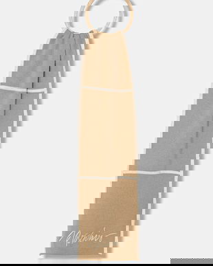 Moschino eșarfă de lână culoarea bej, cu imprimeu, M3351 30843