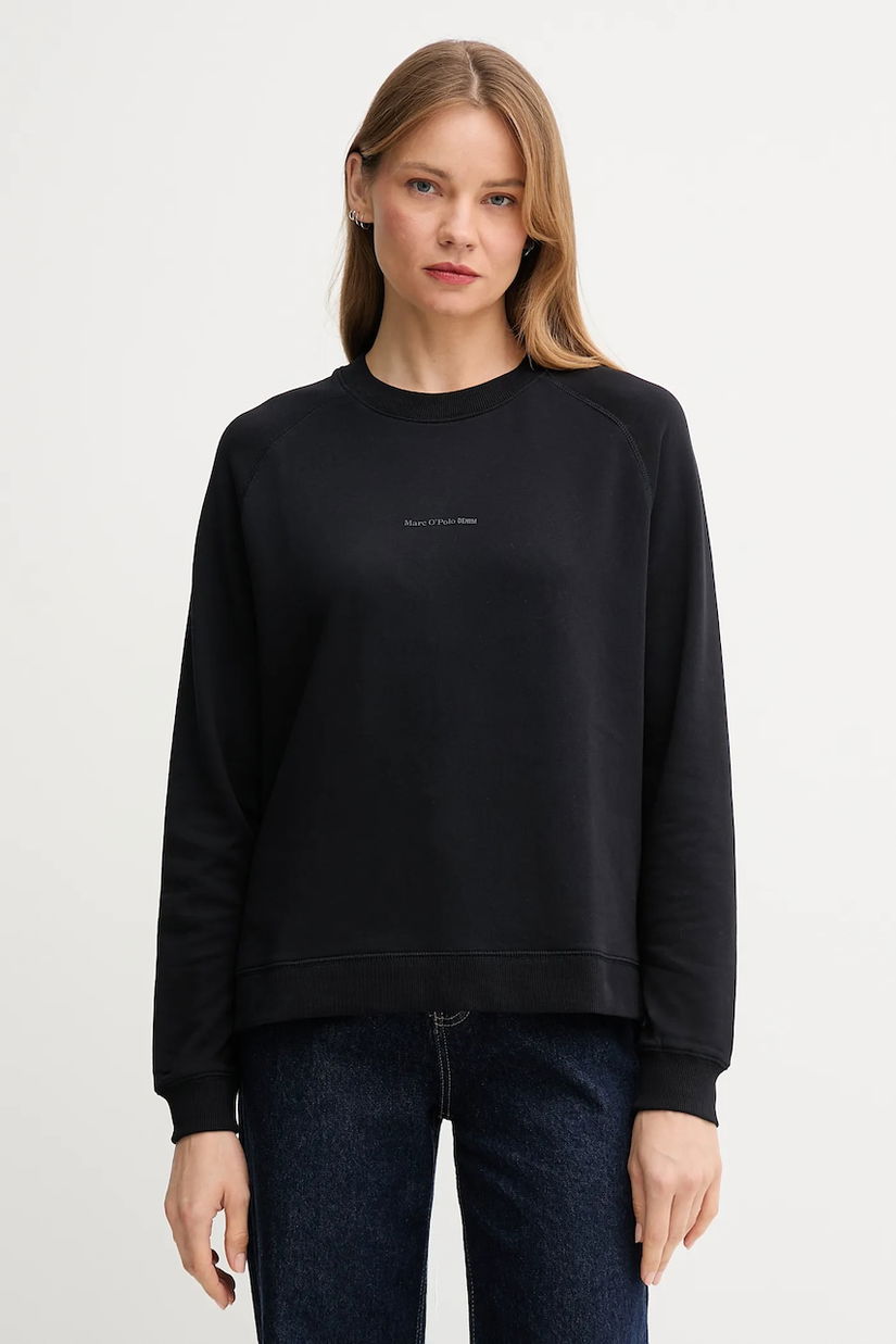 Marc O'Polo hanorac de bumbac culoarea negru, uni, 5000006286