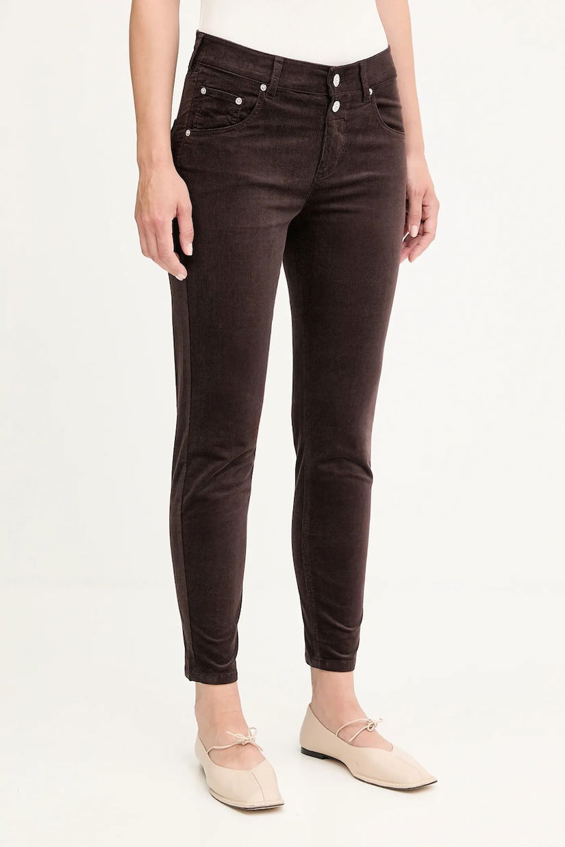 Marc O'Polo pantaloni de catifea cord culoarea maro, mulată, medium waist, 508103411129