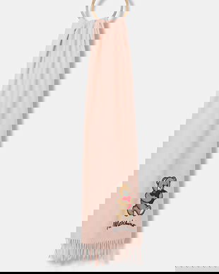 Moschino eșarfă de lână culoarea roz, cu imprimeu, M3330 30835