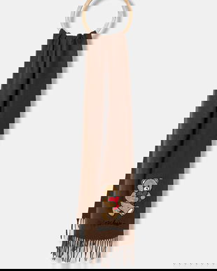 Moschino eșarfă de lână culoarea maro, cu imprimeu, M3330 30835