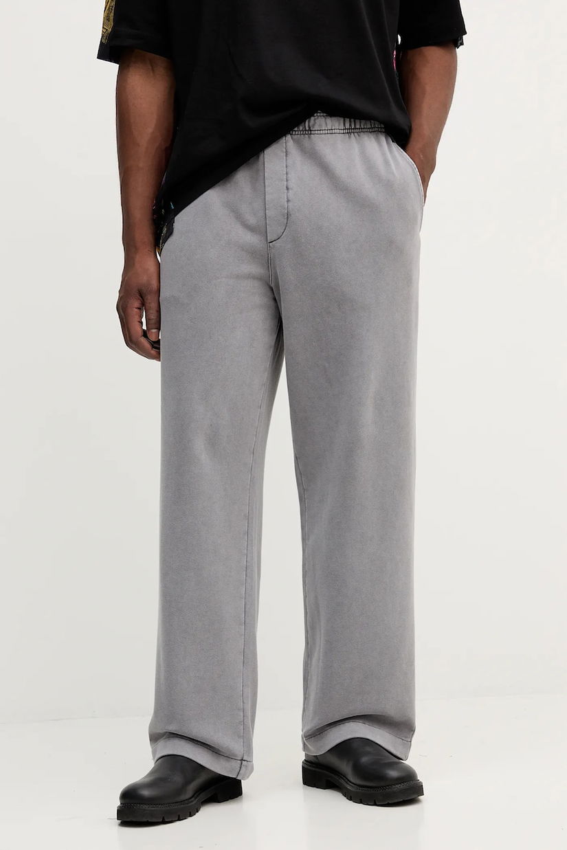 Versace Jeans Couture pantaloni de trening din bumbac culoarea gri, cu imprimeu, 79GAAE00 CF00E