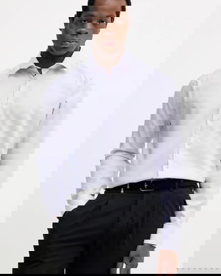 Eton cămașă din bumbac culoarea violet, cu guler clasic, slim, 100013943