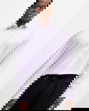 Eton cămașă din bumbac culoarea violet, cu guler clasic, slim, 100013933