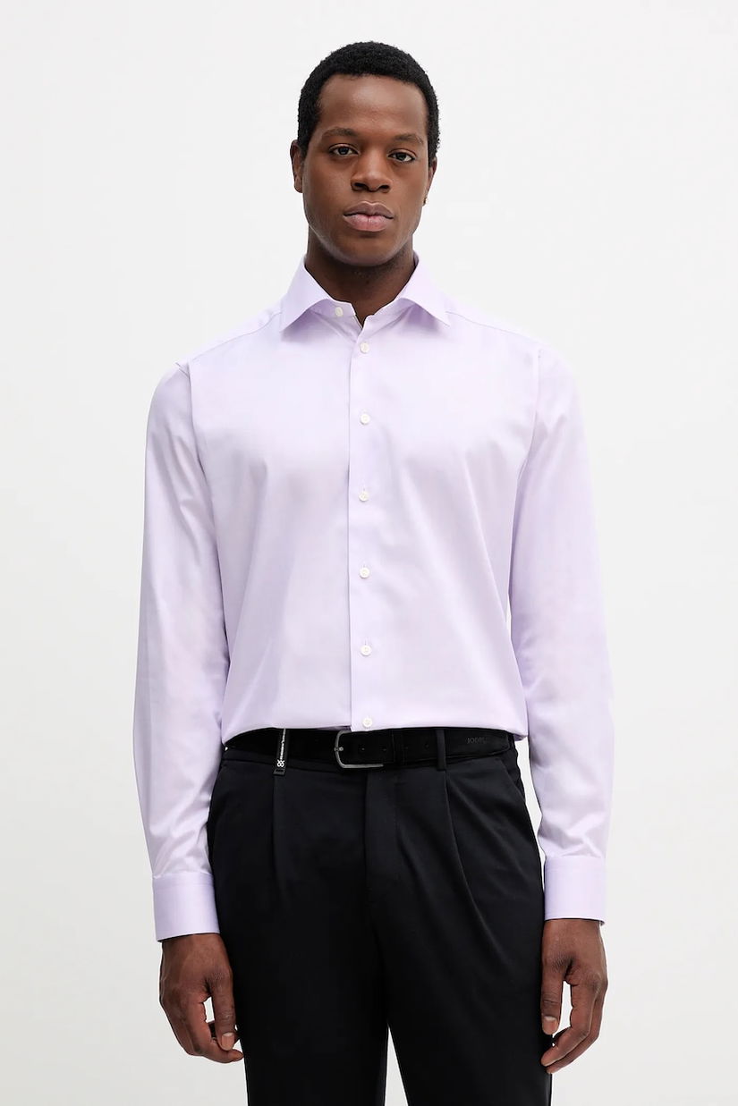 Eton cămașă din bumbac culoarea violet, cu guler clasic, slim, 100013933