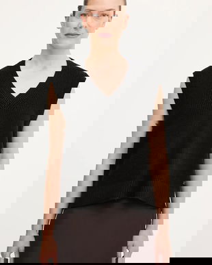 Marc O'Polo vestă din bumbac culoarea negru, light, 5000006679