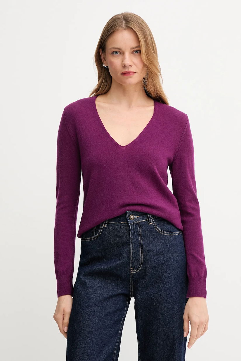 United Colors of Benetton pulover de lână culoarea violet, light, 1002D401Y