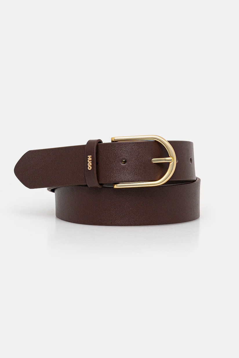 BOSS curea de piele culoarea maro, 50553383