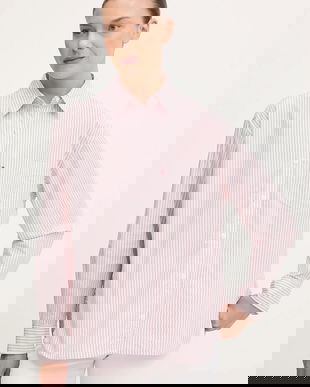 Levi's cămașă din bumbac culoarea roz, cu guler clasic, relaxed, 001HM