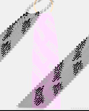 Moschino eșarfă de lână culoarea violet, cu imprimeu, M5855 50240