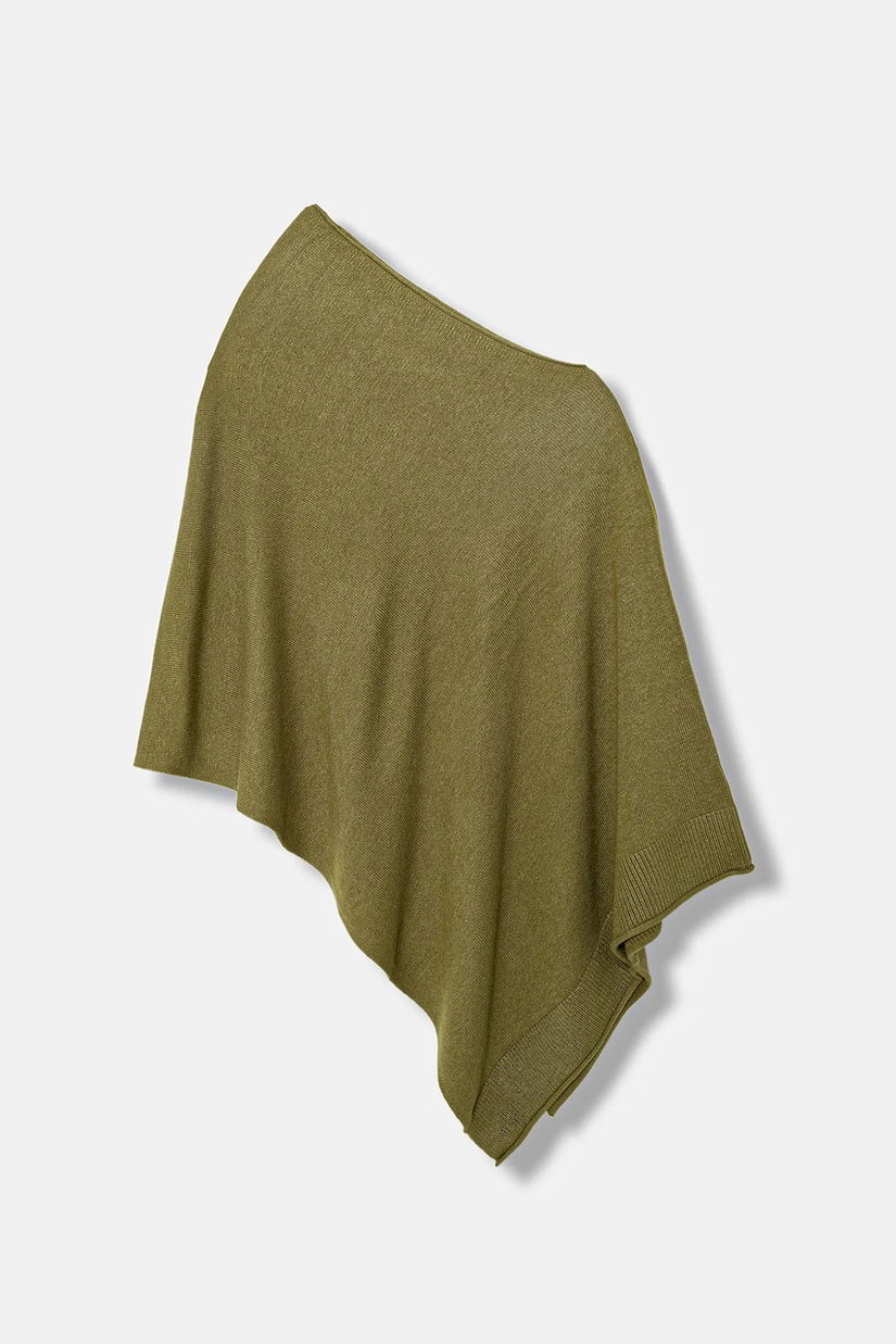 United Colors of Benetton poncho din amestec de lână culoarea bej, 1235DU01A