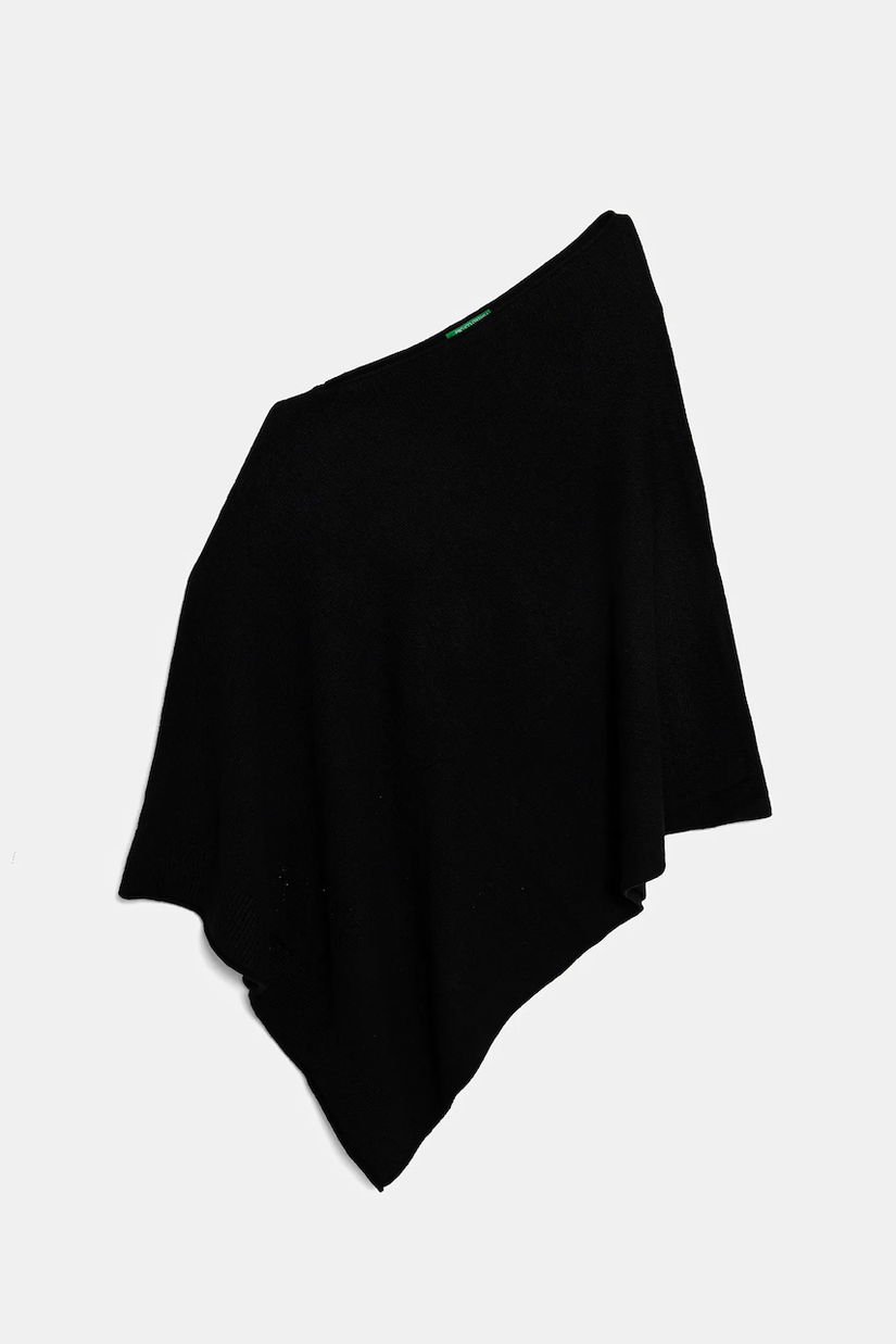 United Colors of Benetton poncho din amestec de lână culoarea bej, 1235DU01A