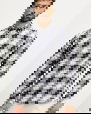 Barbour camasa din bumbac culoarea maro, cu guler button-down, slim