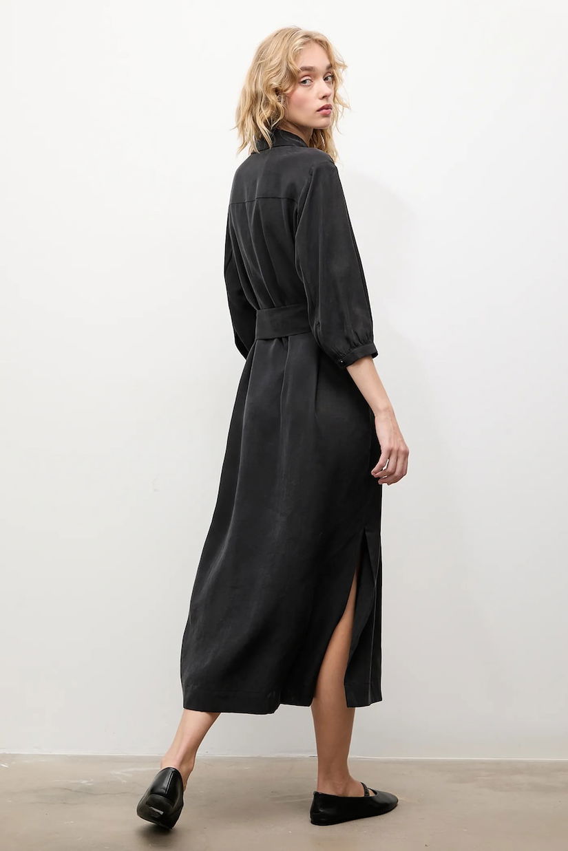 Answear.LAB rochie culoarea negru, midi, drept