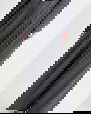 ISABELLE BLANCHE pantaloni din lână culoarea gri, drept, high waist, IS25FW-P036-T002