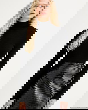 ISABELLE BLANCHE pulover de lână culoarea negru, light, cu guler, IS25FW-M111-F001