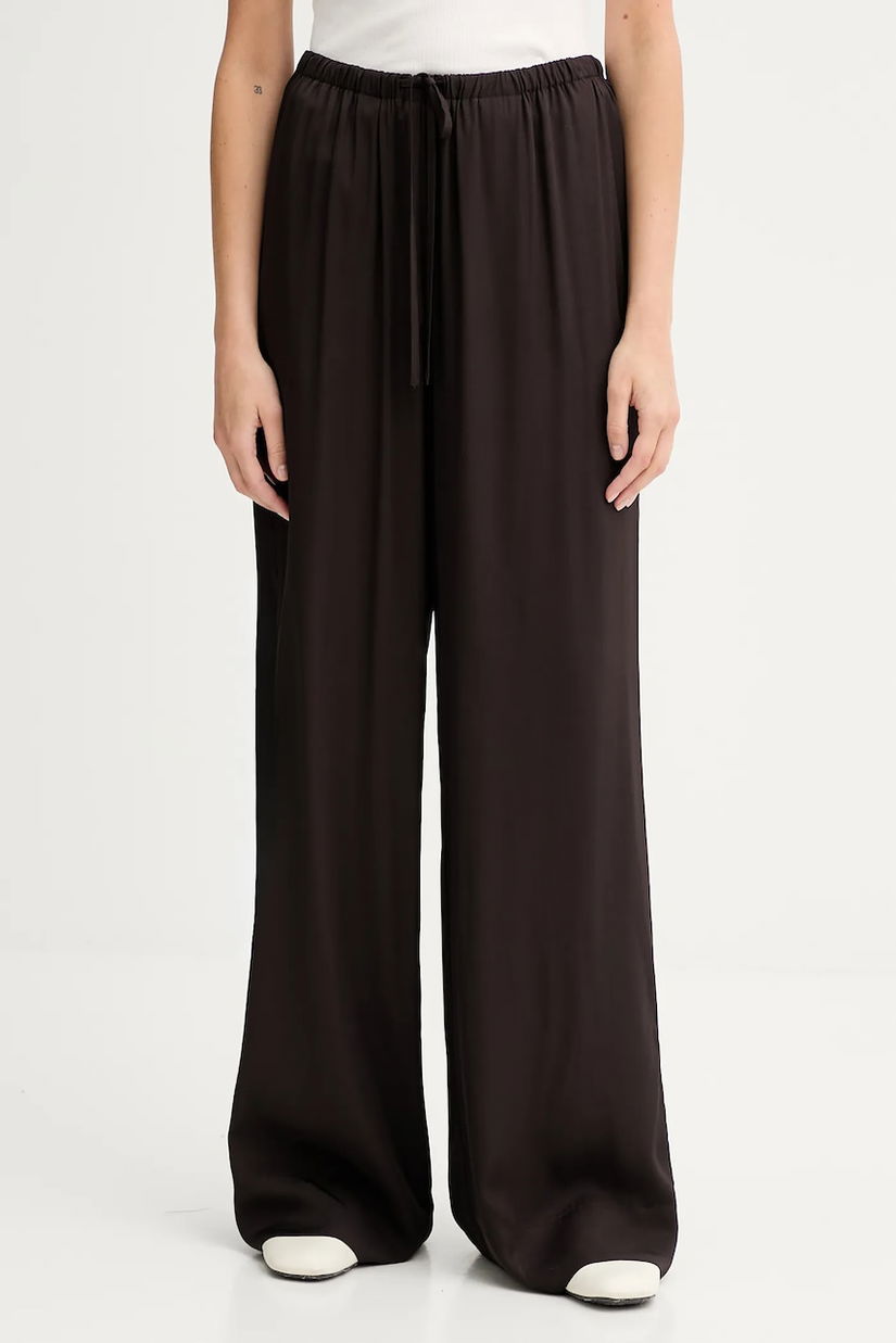 Marc O'Polo pantaloni culoarea maro, lat, high waist, 508116910143