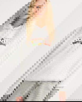 Levi's bluză culoarea gri, cu glugă, cu imprimeu, A8801