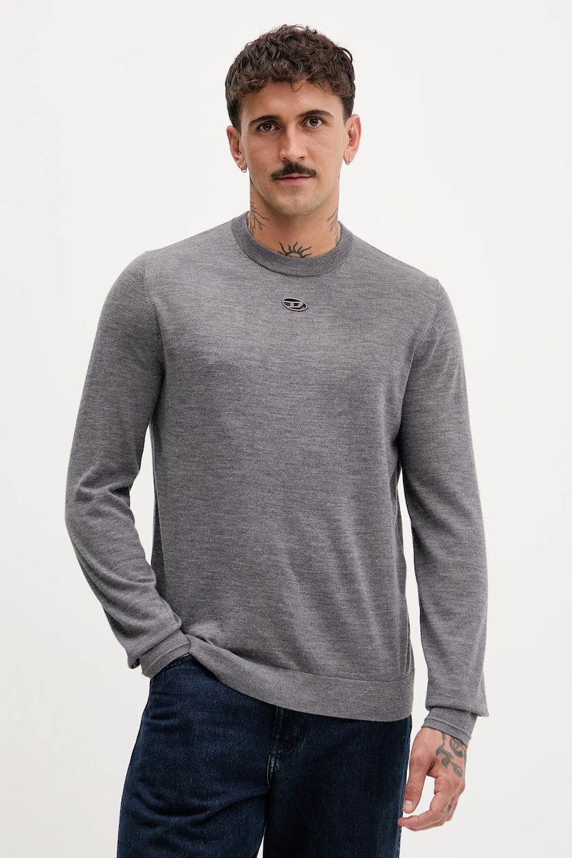 Diesel pulover de lână K-VALIAM culoarea gri, light, A17442.0DCCH