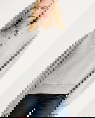 Marc O'Polo hanorac de bumbac culoarea gri, melanj, 5000007097