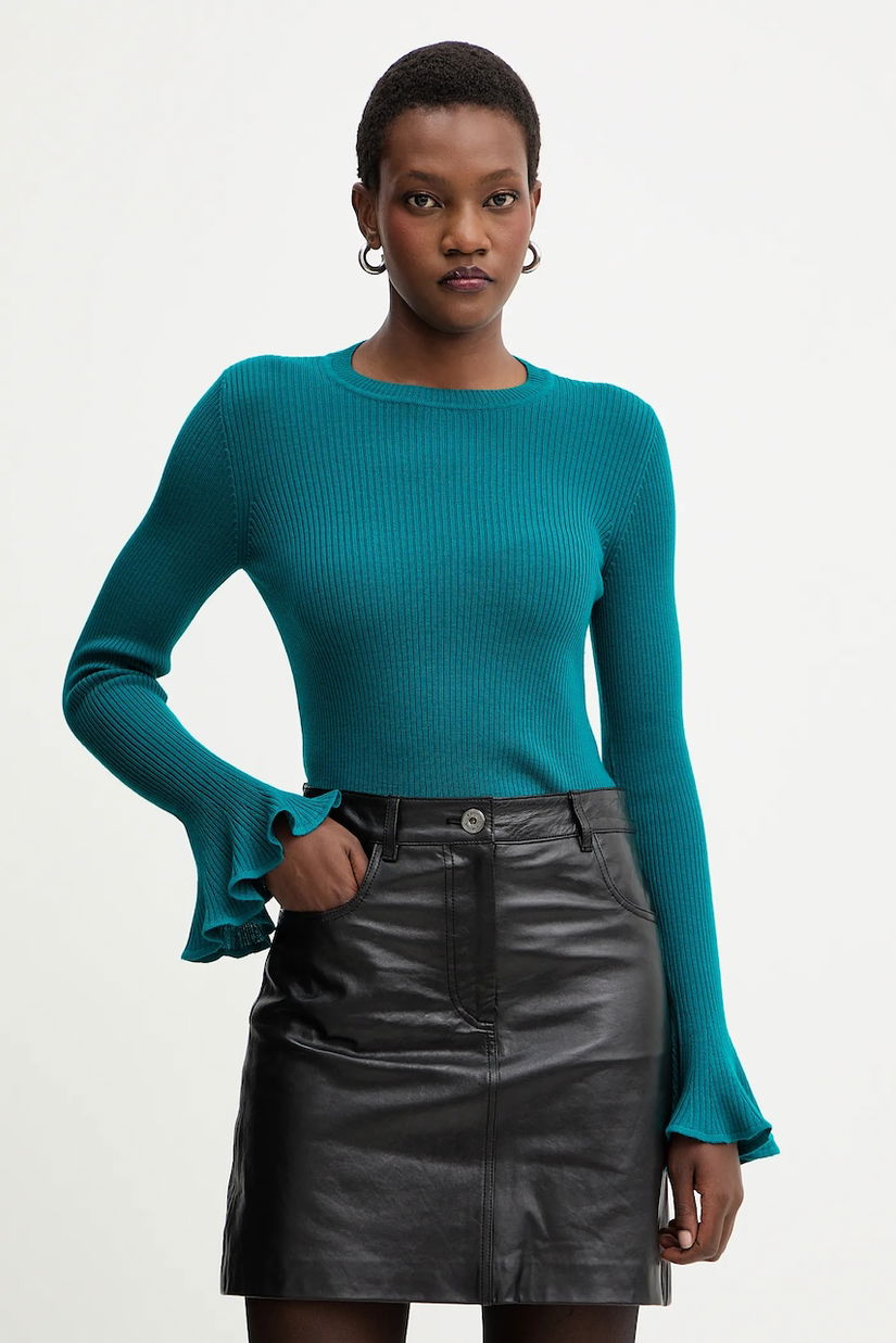 Luisa Spagnoli pulover de lână culoarea turcoaz, light, 100119