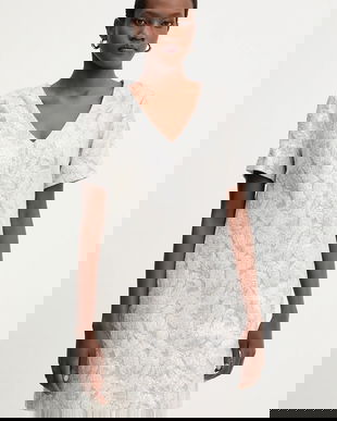 Luisa Spagnoli rochie culoarea argintiu, mini, drept, 542313