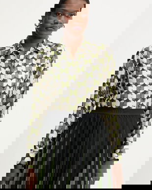 Weekend Max Mara cămașă de mătase RIVE culoarea verde, cu guler clasic, regular, 2525116062600