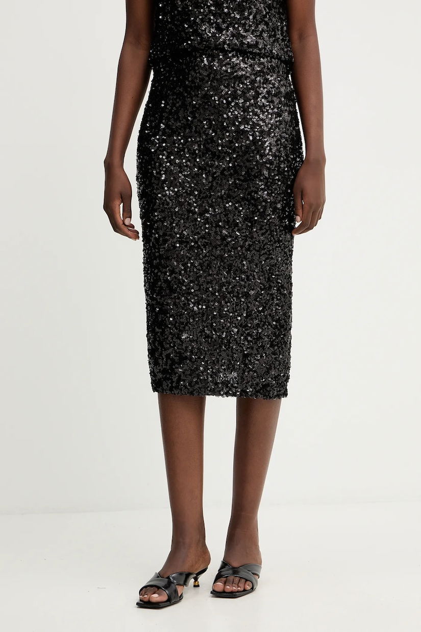 Marella fustă culoarea negru, midi, drept, 2523776011200