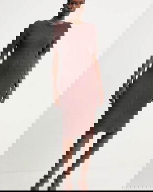 Herve Leger rochie Alina culoarea maro, mini, mulată, DCR8524107