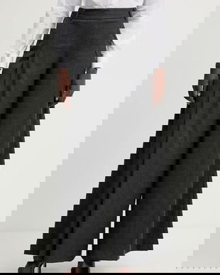 Ermanno Scervino LIFE pantaloni din lână culoarea gri, lat, high waist, D474P303JWR