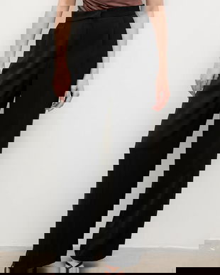 Answear.LAB pantaloni culoarea negru, lat, high waist