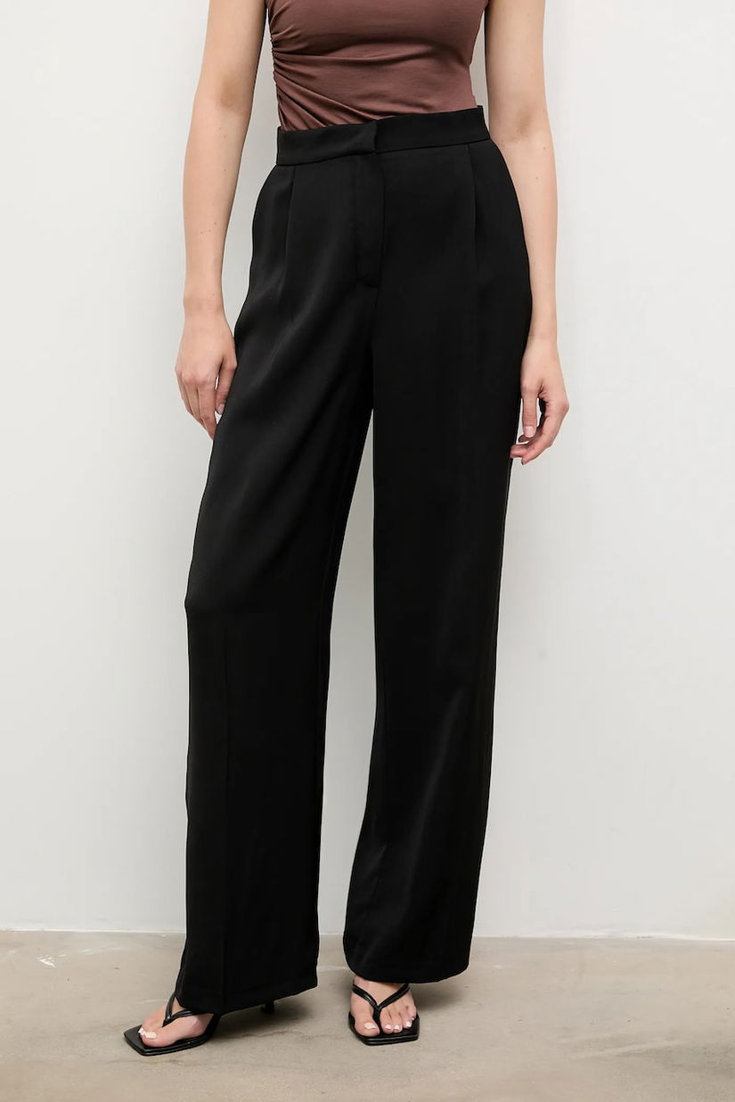 Answear.LAB pantaloni culoarea negru, lat, high waist