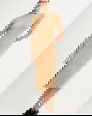 Dkny rochie culoarea negru, midi, mulata, DJ5R0751