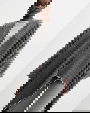 MM poncho din lână BRENTA culoarea gri, 2526546028600