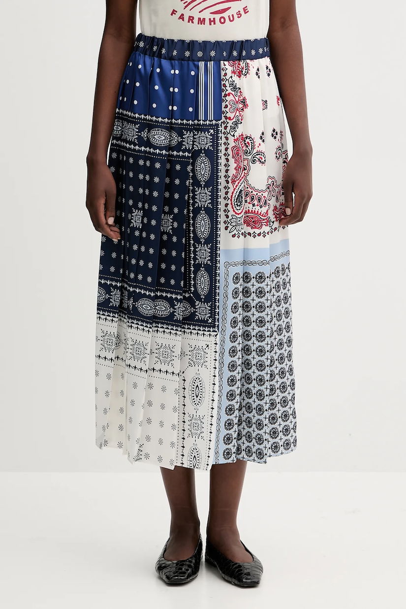 Weekend Max Mara fustă LUNA culoarea bleumarin, midi, evazati, 2525106021600