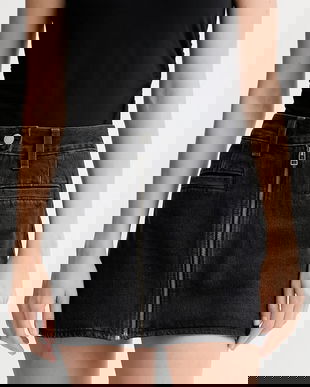 Levi's fustă jeans culoarea negru, mini, creion, 003RP