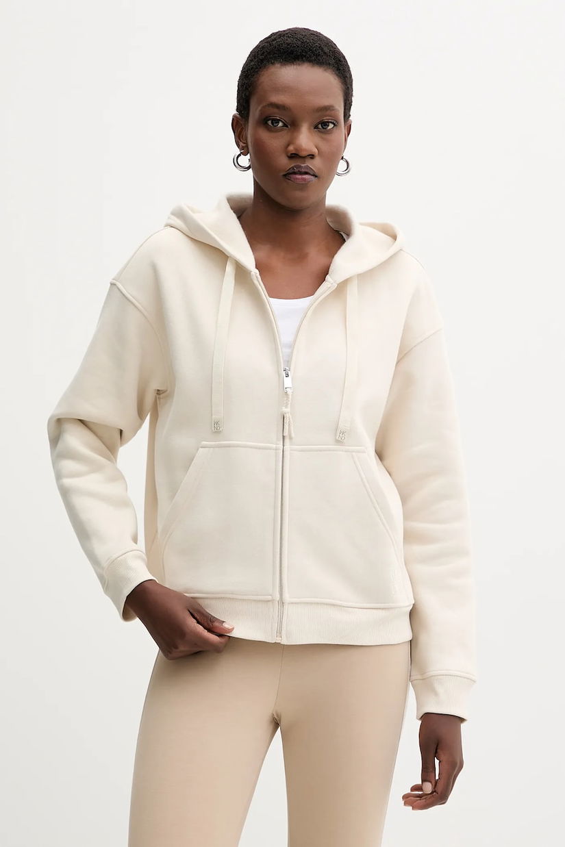 Weekend Max Mara bluză CANE culoarea bej, cu glugă, uni, 2525926031600